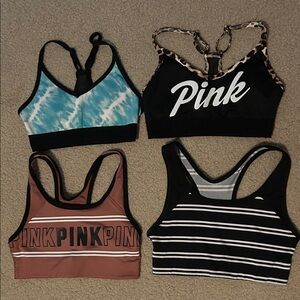 PINK Victoria's Secret Sports Bra Collection - Blue, Black, Brown